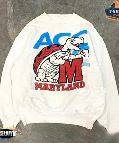 Vintage University of Maryland Logo Crewneck Sweatshirt and Shirt - Graphic Tee Shirt - NCAA Shirts
