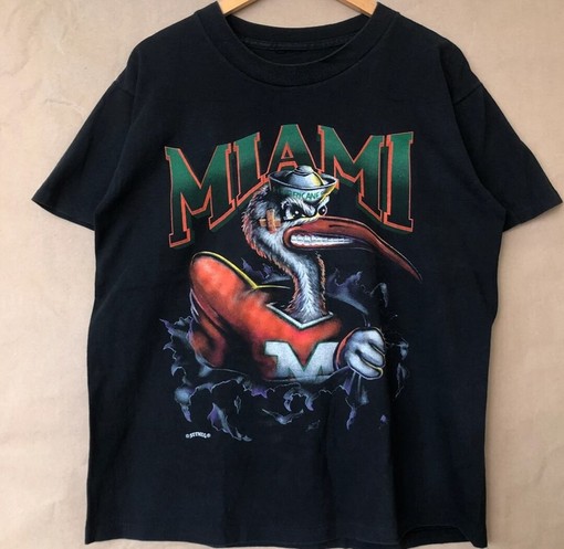Vintage University of Miami Hurricanes T-Shirt and NCAA Miami Hurricanes Shirt - NCAA Shirts for Men and Women
