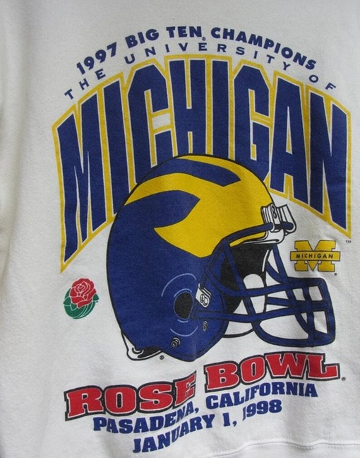 Vintage University of Michigan Big Ten Champions Rose Bowl Wolverines Sweatshirt, Michigan Wolverines Sweater for Fans - Image 2