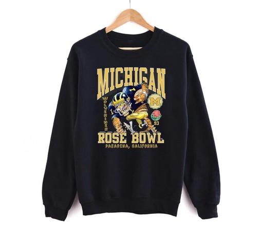 Vintage University of Michigan Wolverines Rose Bowl Sweatshirt Michigan Wolverines Hoodie Shirt, NCAA Shirts for Women