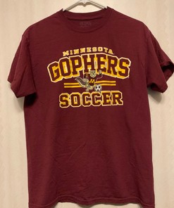 Vintage University of Minnesota Golden Gophers Soccer T-Shirt for NCAA Football Fan Shirts