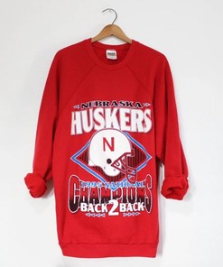 Vintage University of Nebraska Cornhuskers 1995 Football Champions Sweatshirt, NCAA Gist Fans