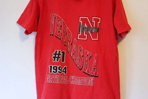 Vintage University of Nebraska Cornhuskers Football Championship T Shirt, NCAA Apparel - Image 2