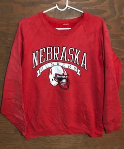 Vintage University of Nebraska Cornhuskers Football Sweatshirt Hoodie, NCAA Apparel