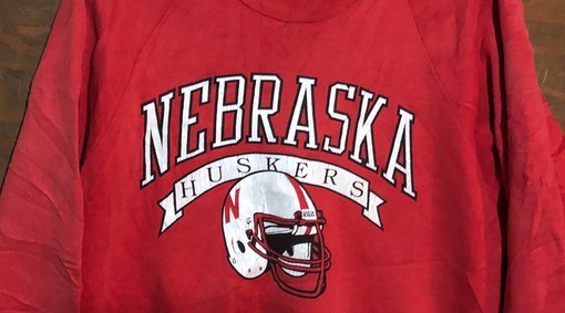 Vintage University of Nebraska Cornhuskers Football Sweatshirt Hoodie, NCAA Apparel - Image 2