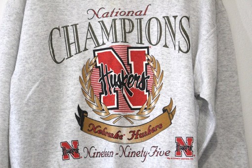 Vintage University of Nebraska Cornhuskers Huskers National Champions Sweatshirt, NCAA Apparel - Image 2