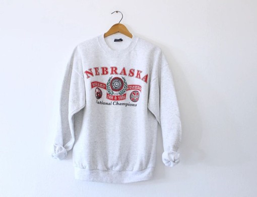Vintage University of Nebraska Cornhuskers National Champions Sweatshirt, NCAA Gist Apparel