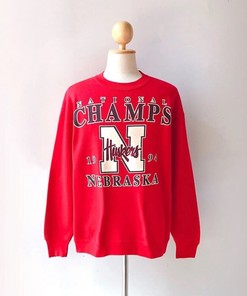 Vintage University of Nebraska Huskers National Champions Sweatshirt, NCAA Apparel
