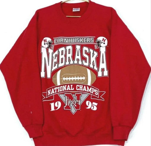 Vintage University of Nebraska Huskers National Champs Sweatshirt, NCAA Apparel