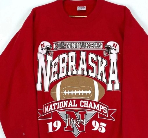 Vintage University of Nebraska Huskers National Champs Sweatshirt, NCAA Apparel - Image 2