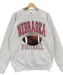 Vintage University of Nebraska Sweatshirt Hoodie Football (vintage ncaa shirts)