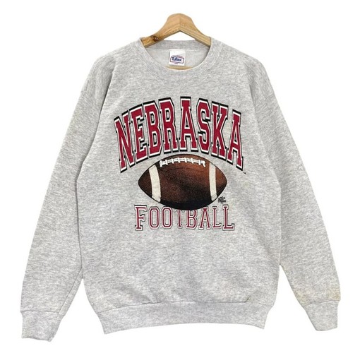 Vintage University of Nebraska Sweatshirt Hoodie Football (vintage ncaa shirts)