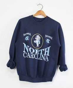 Vintage University of North Carolina UNC Tar Heels Sweatshirt, NCAA Hoodie and Shirt for Gifts