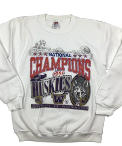 Vintage University of Washington Huskies Football Sweatshirt, Retro NCAA Shirt for Men