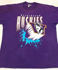 Vintage University of Washington Huskies Football T-Shirt, Retro NCAA Shirt for Men