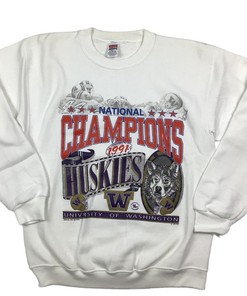 Vintage University of Washington Huskies National Champs Sweatshirt, NCAA Sport Shirt