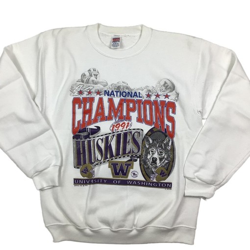Vintage University of Washington Huskies National Champs Sweatshirt, NCAA Sport Shirt