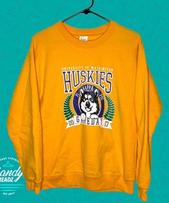 Vintage University of Washington Huskies Pullover Crewneck Sweater, NCAA Shirts for Men