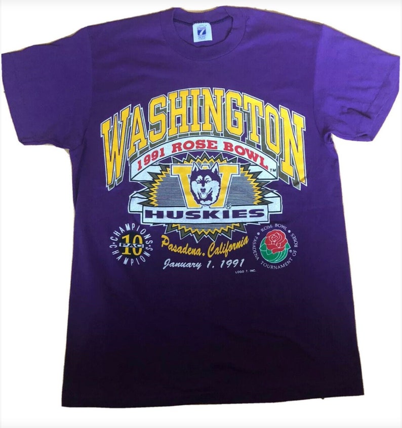 Vintage University of Washington Huskies Rose Bowl 1991 Sweatshirt, Classic NCAA Shirts for Women - Image 2