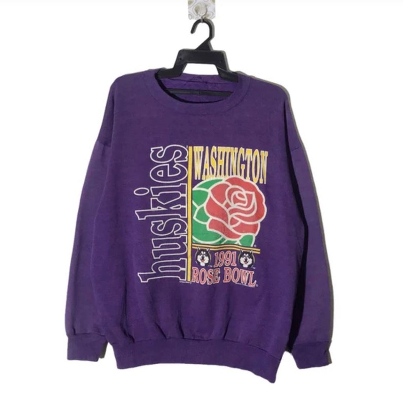 Vintage University of Washington Huskies Rose Bowl 1991 Sweatshirt, UW Huskies T-Shirt for Men