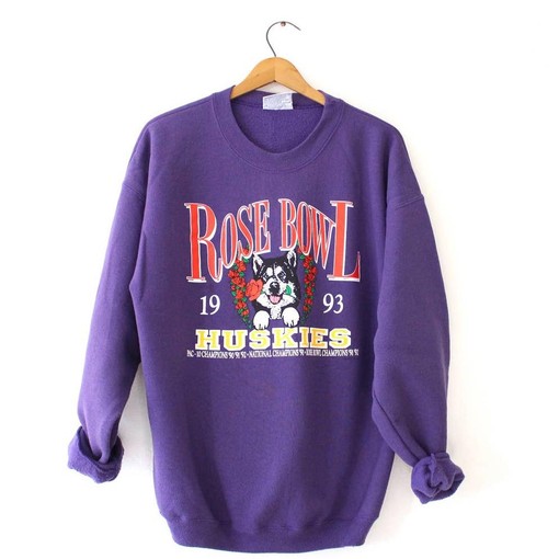 Vintage University of Washington Huskies Rose Bowl Sweatshirt, NCAA Hoodie for Fans