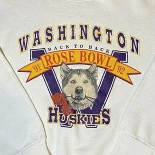 Vintage University of Washington Huskies Rose Bowl Sweatshirt, NCAA Shirts for Men and Women - Image 2