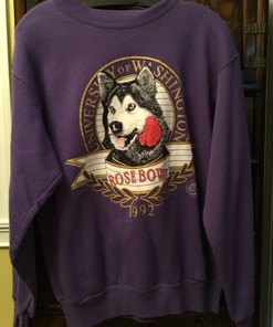 Vintage University of Washington Huskies Rose Bowl Sweatshirt, Retro NCAA Shirt for Men