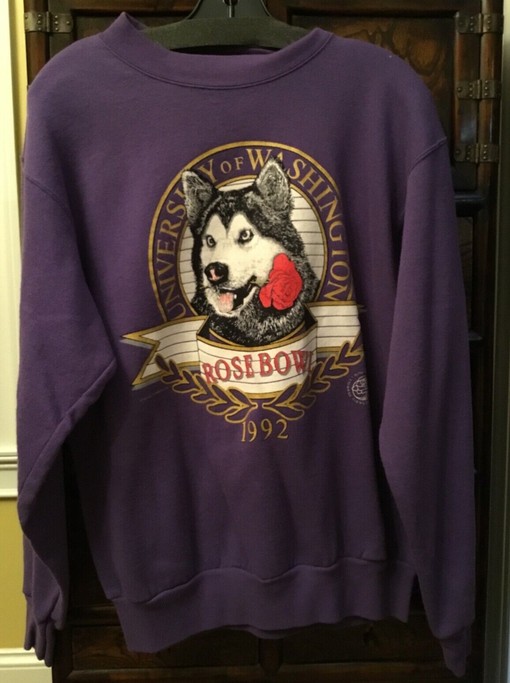 Vintage University of Washington Huskies Rose Bowl Sweatshirt, Retro NCAA Shirt for Men
