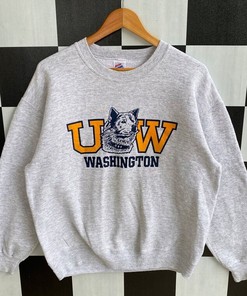 Vintage University of Washington Huskies Sweatshirt, NCAA Retro Sweatshirt