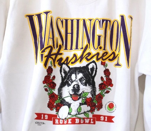 Vintage University of Washington Huskies Sweatshirt, NCAA Vintage College Shirt - Image 2
