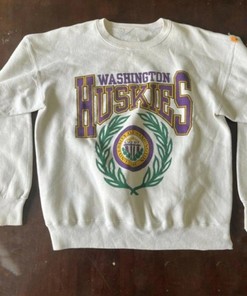 Vintage University of Washington Logo Sweatshirt, NCAA College Shirts for Men