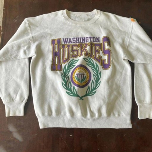 Vintage University of Washington Logo Sweatshirt, NCAA College Shirts for Men