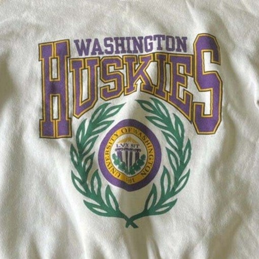 Vintage University of Washington Logo Sweatshirt, Vintage NCAA Shirts for Men and Women - Image 2
