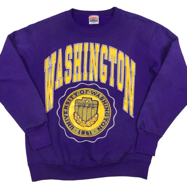 Vintage University of Washington Sweatshirt, NCAA Retro Shirt