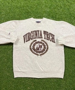Vintage Virginia Tech University NCAA Graphic Long Sleeve Tee - For College Fans