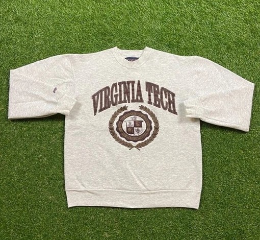 Vintage Virginia Tech University NCAA Graphic Long Sleeve Tee - For College Fans