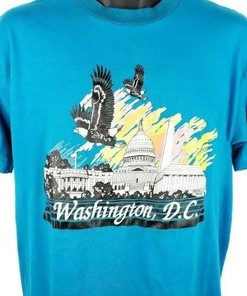 Vintage Washington DC The Nations Capital Bald Eagle T-Shirt Sweatshirt Pullover Hoodie Reprinted for Fans