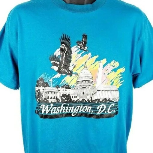 Vintage Washington DC The Nations Capital Bald Eagle T-Shirt Sweatshirt Pullover Hoodie Reprinted for Fans