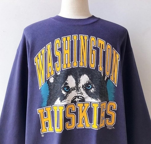 Vintage Washington Huskies College Sweatshirt, NCAA Retro Shirt for Her - Image 2