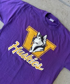Vintage Washington Huskies Football Jerzees T-Shirt, NCAA Shirts for Men