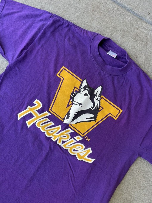 Vintage Washington Huskies Football Jerzees T-Shirt, NCAA Shirts for Men