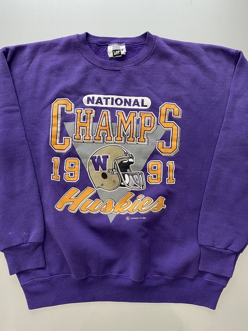 Vintage Washington Huskies Football Sweatshirt, NCAA Sweatshirt for Fans