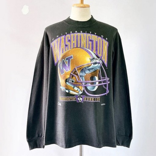 Vintage Washington Huskies Long Sleeves T-Shirt, NCAA Sweatshirt for Her