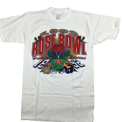 Vintage Washington Huskies Michigan Wolverines Rose Bowl T-Shirt, NCAA Vintage Shirt