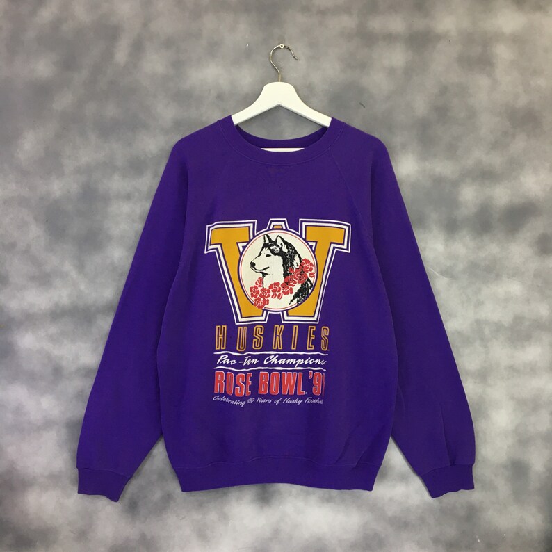 Vintage Washington Huskies Rose Bowl Sweatshirt, NCAA College Sweater