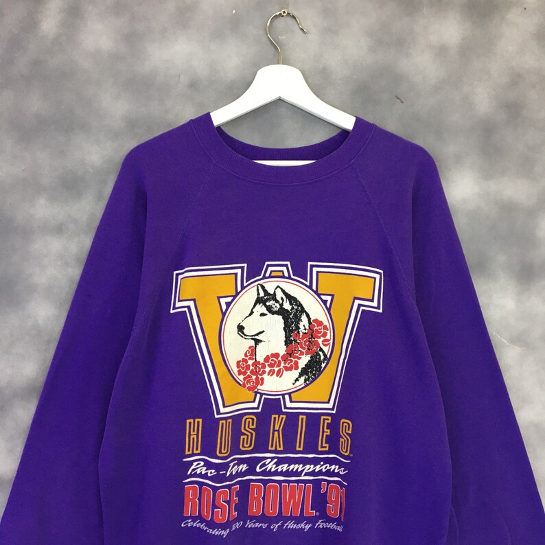 Vintage Washington Huskies Rose Bowl Sweatshirt, NCAA College Sweater - Image 2