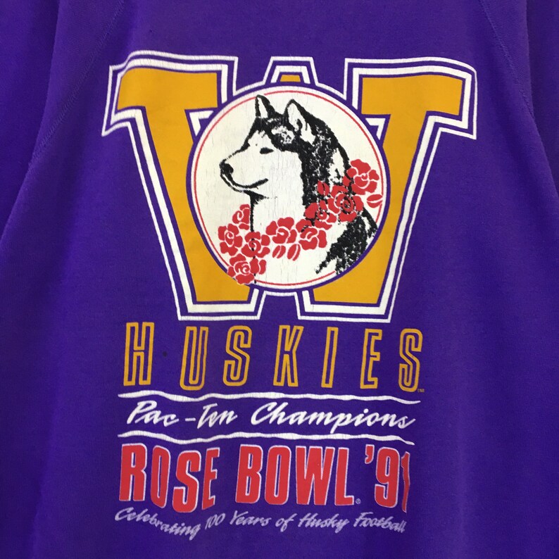 Vintage Washington Huskies Rose Bowl Sweatshirt, NCAA College Sweater - Image 3