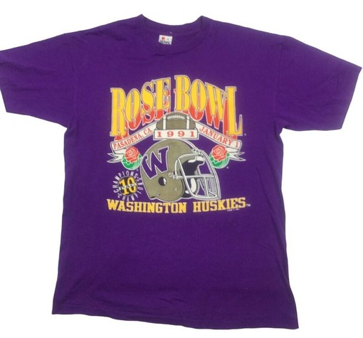 Vintage Washington Huskies Rose Bowl Tee - Official College Apparel - NCAA Shirts for Men