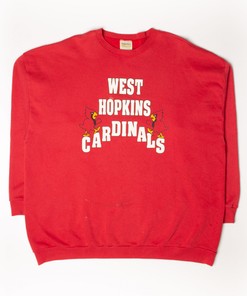 Vintage West Hopkins Cardinals Uni Football Sweatshirt - NCAA Shirts for Fans
