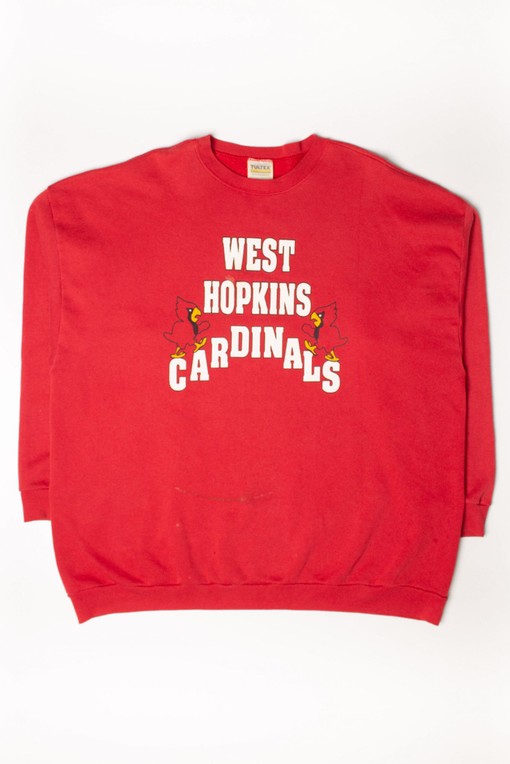 Vintage West Hopkins Cardinals Uni Football Sweatshirt - NCAA Shirts for Fans